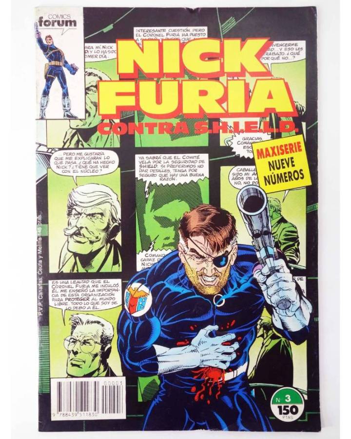 Cubierta de NICK FURIA CONTRA SHIELD 3 (Bob Harras / Paul Neary) Forum 1989