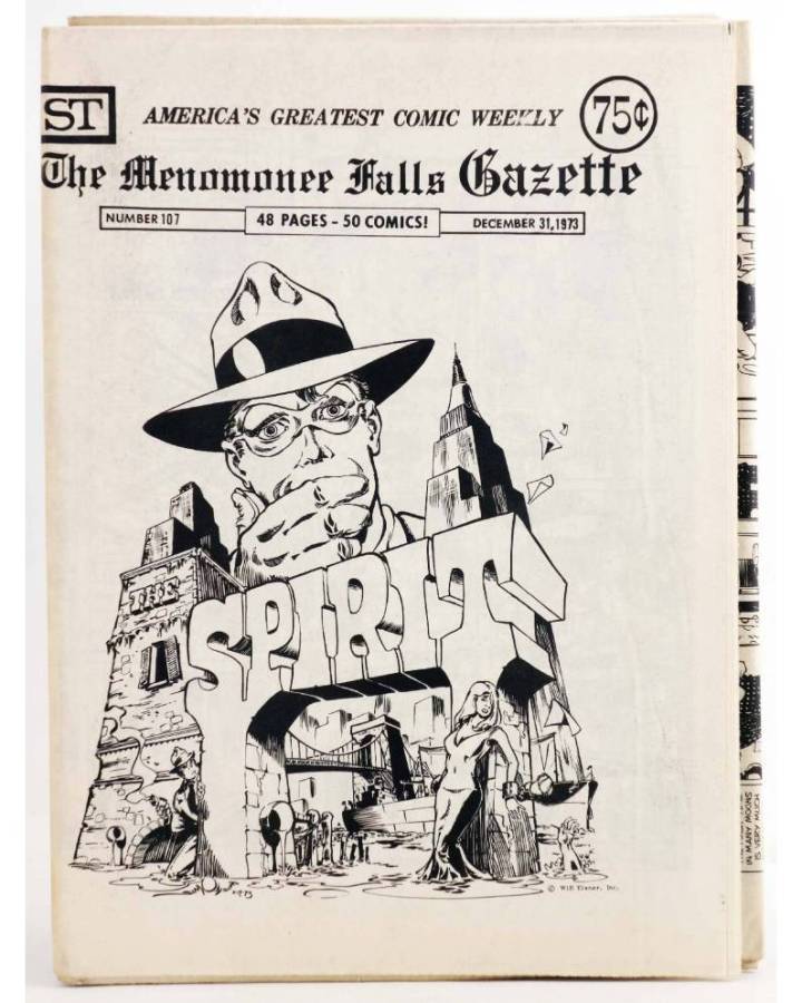 Cubierta de THE MENOMONEE FALLS GAZETTE 107. DECEMBER 31 1973. 48 PAGES 50 COMICS (Vvaa) Street 1973