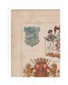 Muestra 2 de JOURNAL DE LA DECORATION AÑO XIX LÁM. 24. ARMOIRIES DE VILLES (H.G. Ströhl) Circa 1905. CROMOLITOGRAFÍA 63x