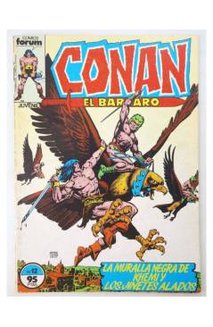 Cubierta de CONAN EL BÁRBARO 12. LA MURALLA NEGRA DE KEMI Y LOS JINETES ALADOS. Forum 1983