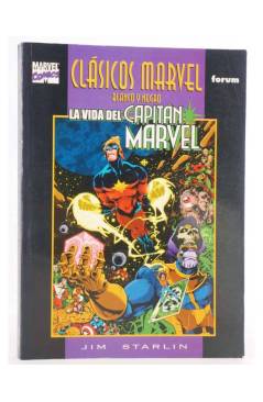 Cubierta de CLÁSICOS MARVEL BLANCO Y NEGRO 3. LA VIDA DEL CAPITÁN MARVEL (Jim Starlin/Mike Friederich) Forum 1998