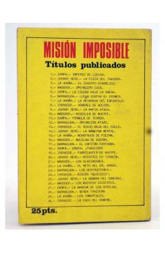 Contracubierta de MISION IMPOSIBLE 29. LA ARAÑA. LOS INMORTALES. Euredit 1971